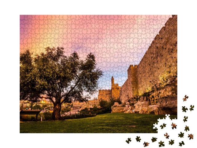 Puzzle de 1000 pièces « Le minaret de la Tour de David, Jérusalem, Iraël »