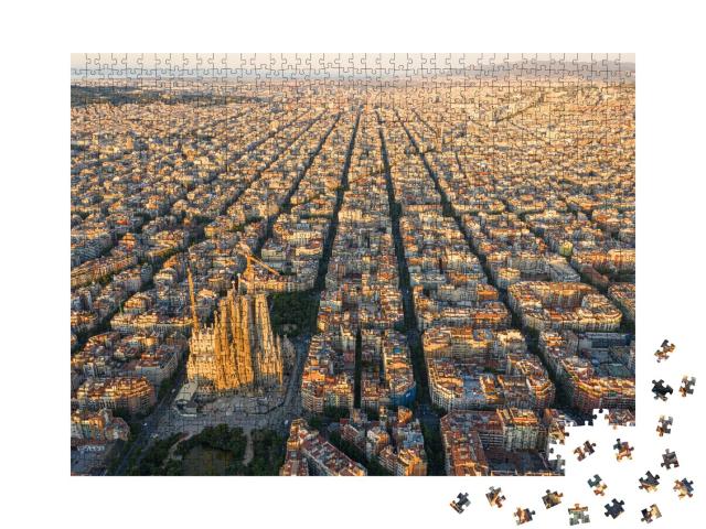 Puzzle de 1000 pièces « Vue aérienne à couper le souffle de la ville de Barcelone, Espagne »