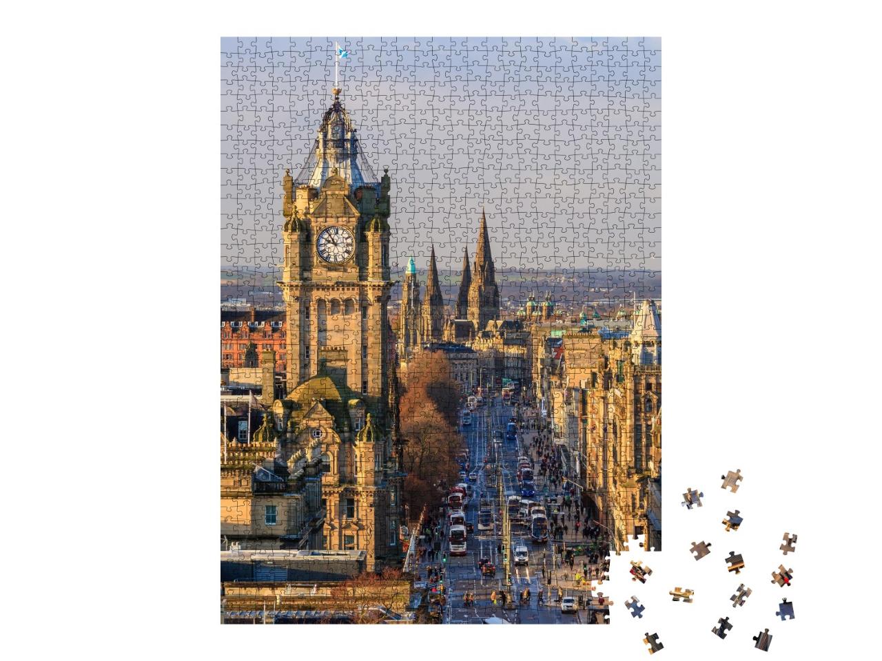 Puzzle de 1000 pièces « La vieille ville d'Édimbourg et le château d'Édimbourg en Écosse »