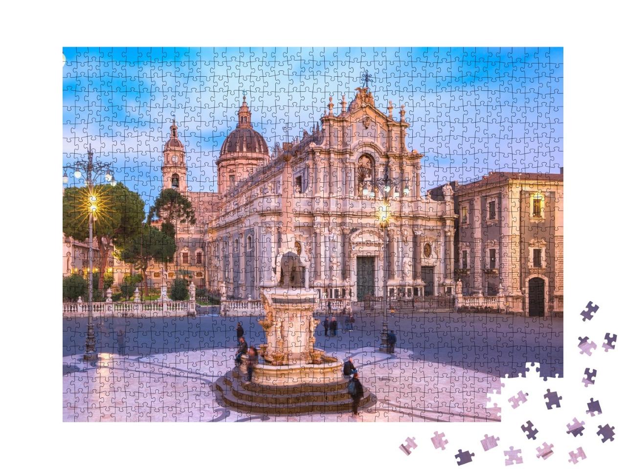 Puzzle de 1000 pièces « Piazza Duomo am Abend, Catania, Sizilien, Italien »