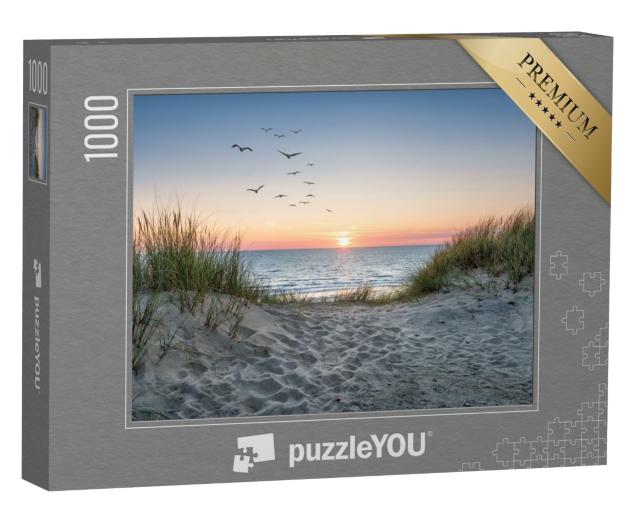 Puzzle de 1000 pièces « Dunes de sable sur la plage au coucher du soleil »