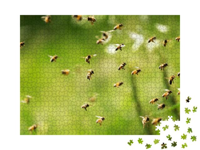Puzzle de 1000 pièces « Un essaim d'abeilles par une journée ensoleillée »