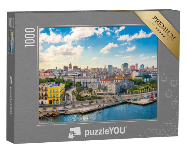 Puzzle de 1000 pièces « Skyline du centre-ville sur le Malecon, La Havane, Cuba »