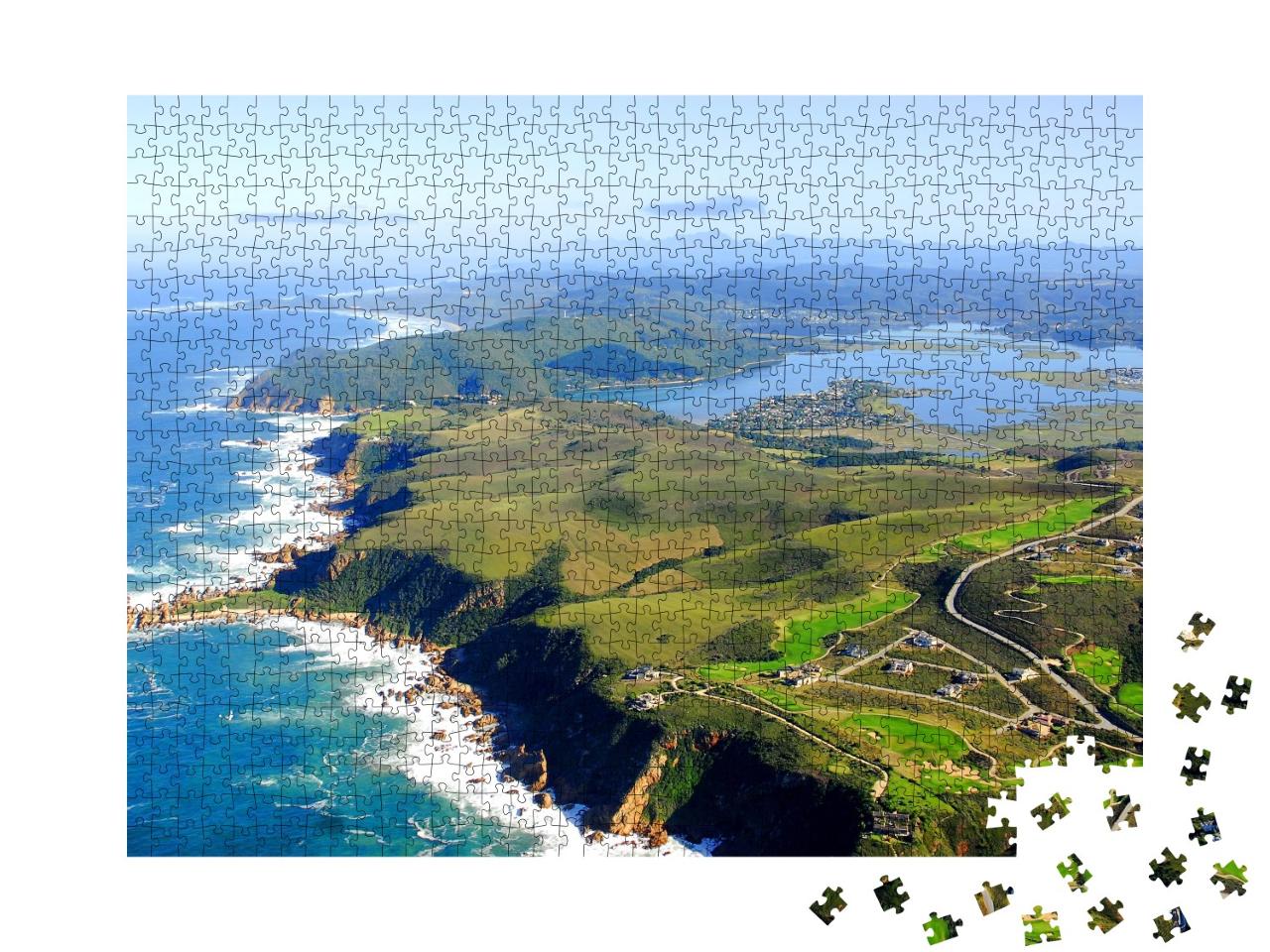 Puzzle de 1000 pièces « Vue aérienne de The Knysna Heads, Afrique du Sud »