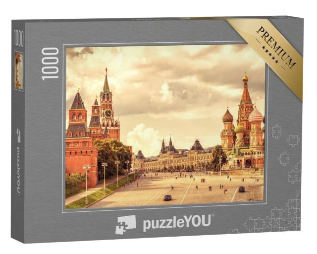 Puzzle de 1000 pièces « Cathédrale Saint-Basile et Kremlin, Place Rouge, Moscou »