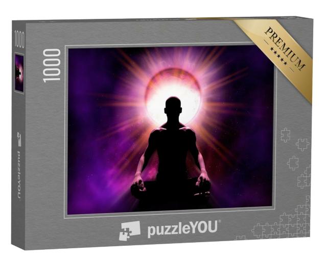 Puzzle de 1000 pièces « Pouvoir de la méditation : Esprit, silhouette d'une personne »