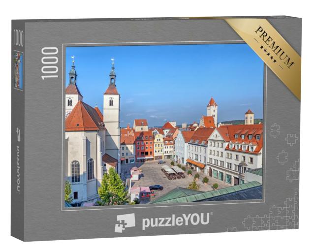 Puzzle de 1000 pièces « Neupfarrplatz et l'église Neupfarr, Regensburg, Allemagne »