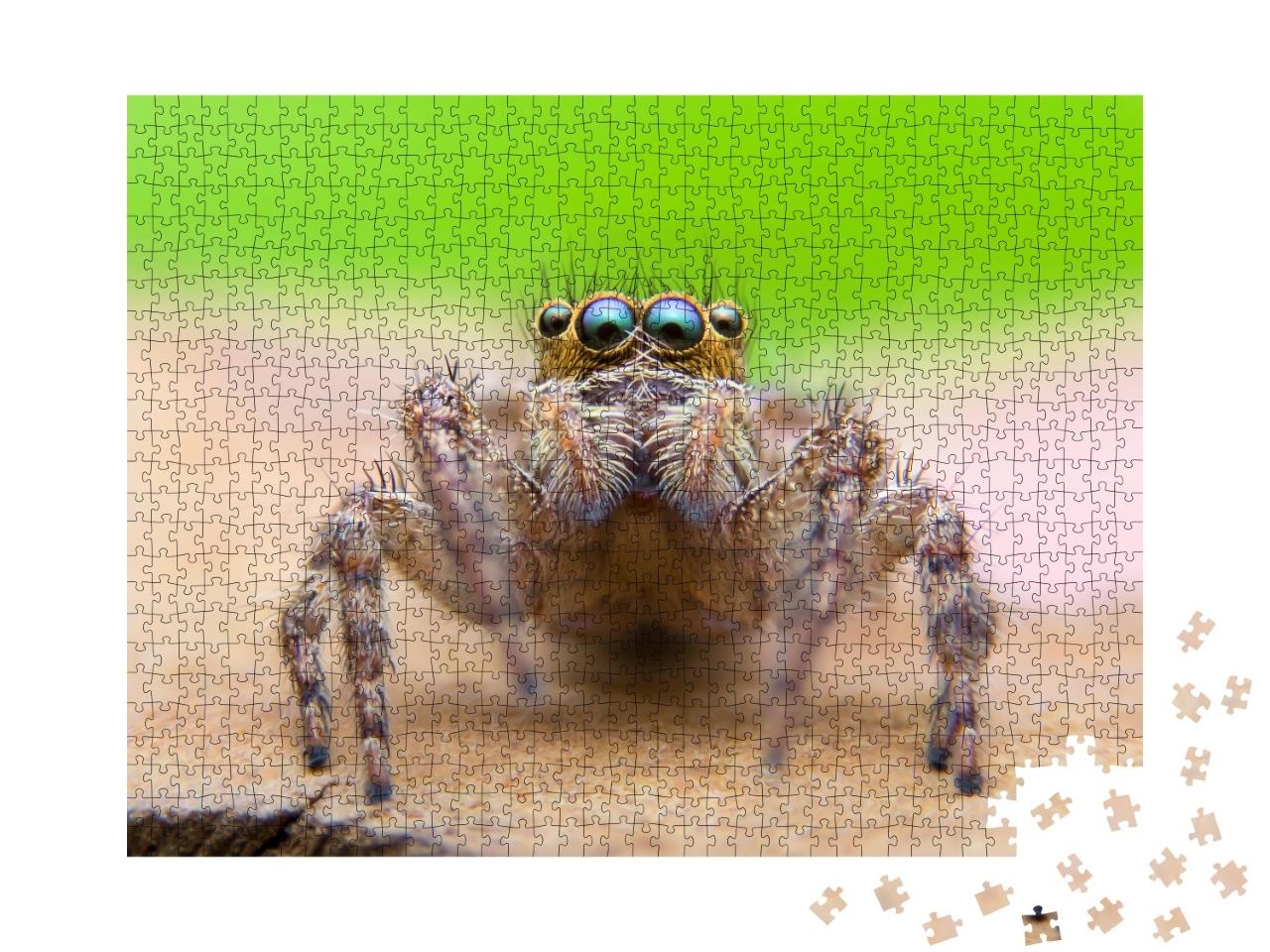 Puzzle de 1000 pièces « Super macrophotographie de l'araignée sauteuse »