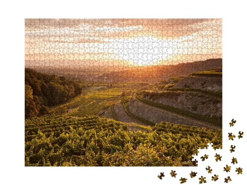Puzzle de 1000 pièces « Village dans la vallée du Kaiserstuhl, Allemagne »