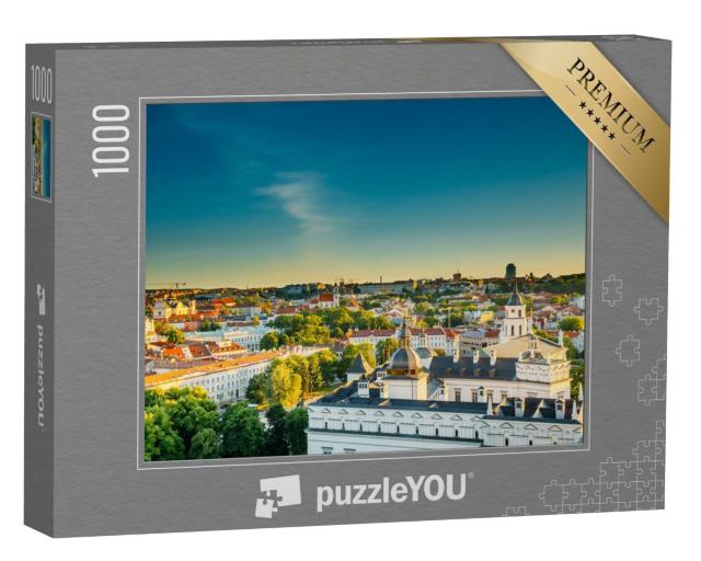 Puzzle de 1000 pièces « Vue de la ville de Vilnius le soir en été, Lituanie »