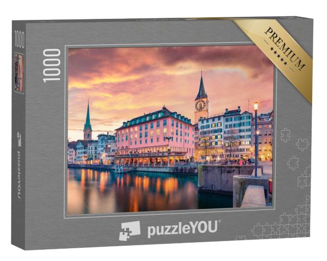 Puzzle de 1000 pièces « Église Fraumünster dans la vieille ville de Zurich, Suisse »