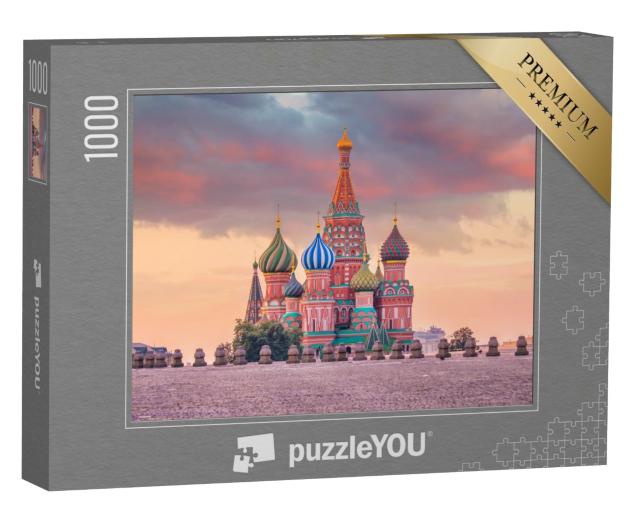 Puzzle de 1000 pièces « La cathédrale Saint-Basile sur la place Rouge à Moscou au lever du soleil, Russie »