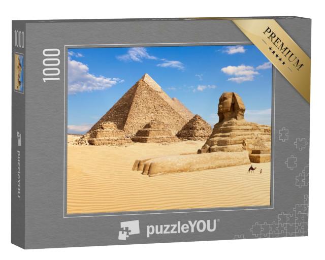 Puzzle de 1000 pièces « Les pyramides de Gizeh et le Sphinx, Égypte »