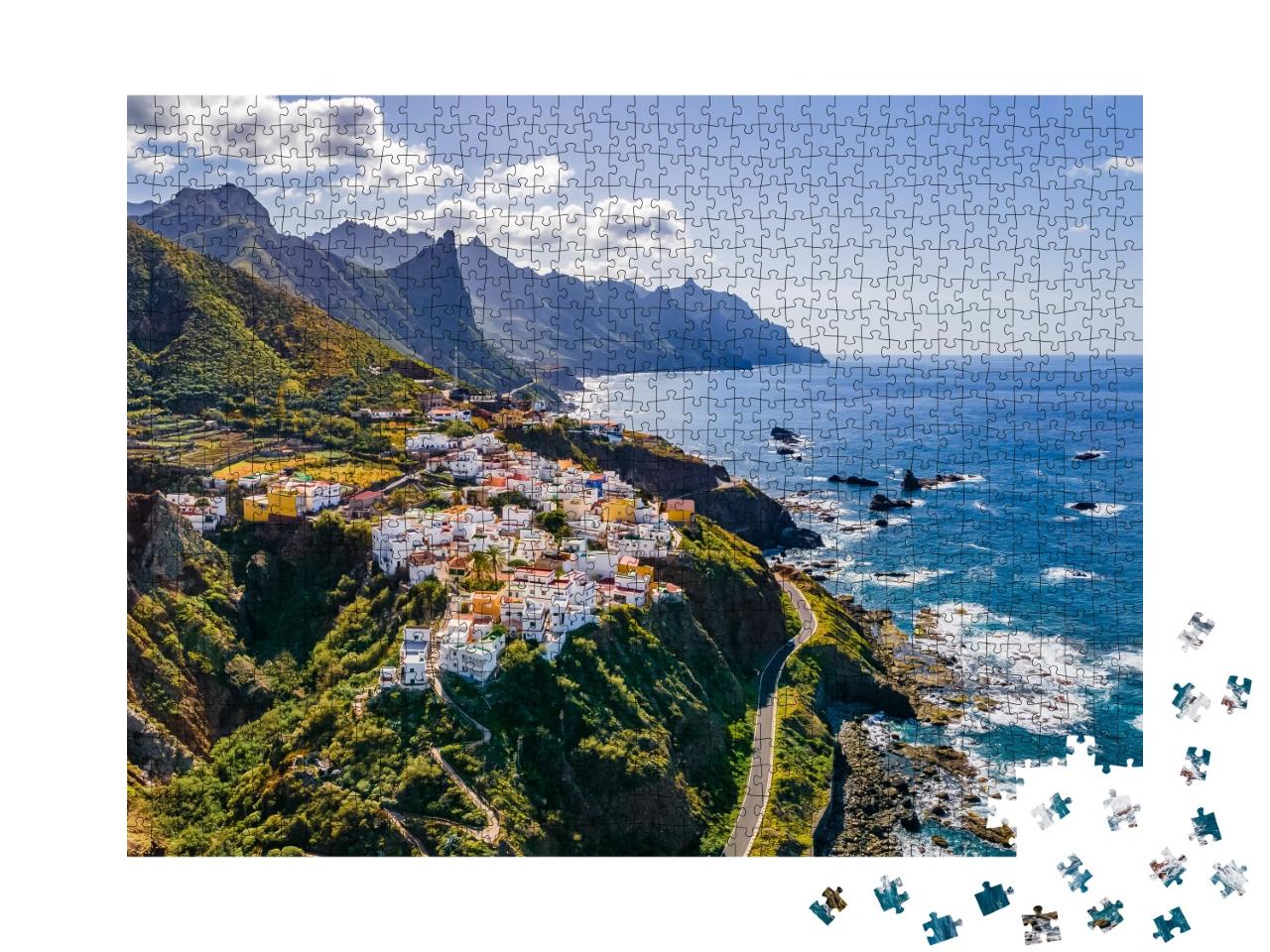 Puzzle de 1000 pièces « Magnifique village côtier à Tenerife, îles Canaries »