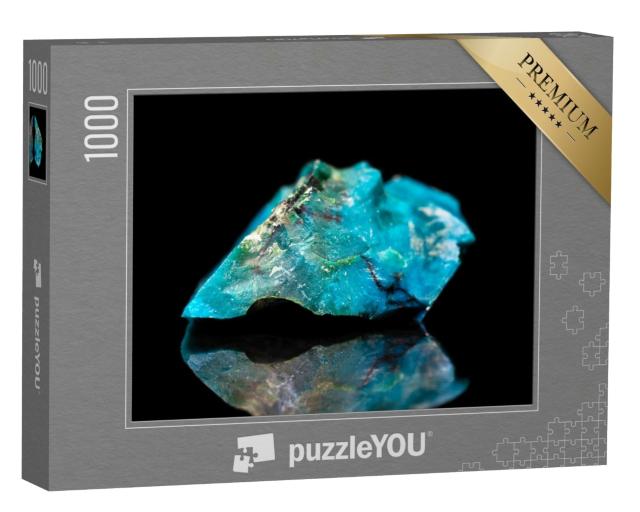Puzzle de 1000 pièces « Pierre minérale chrysocolle, pierre précieuse, minéral »