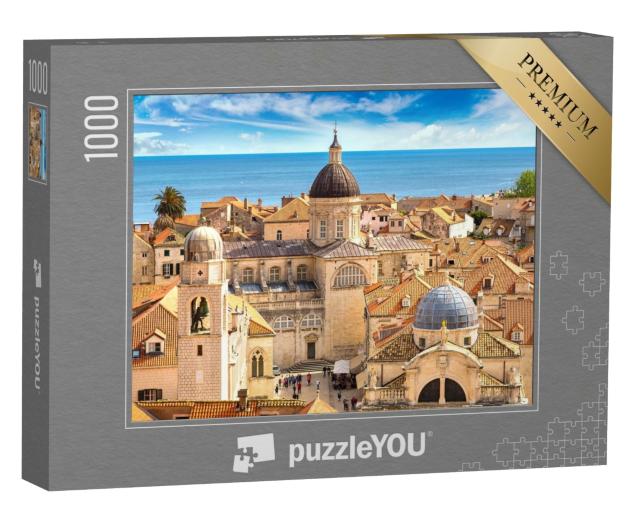 Puzzle de 1000 pièces « Vieille ville de Dubrovnik par une belle journée d'été, Croatie »
