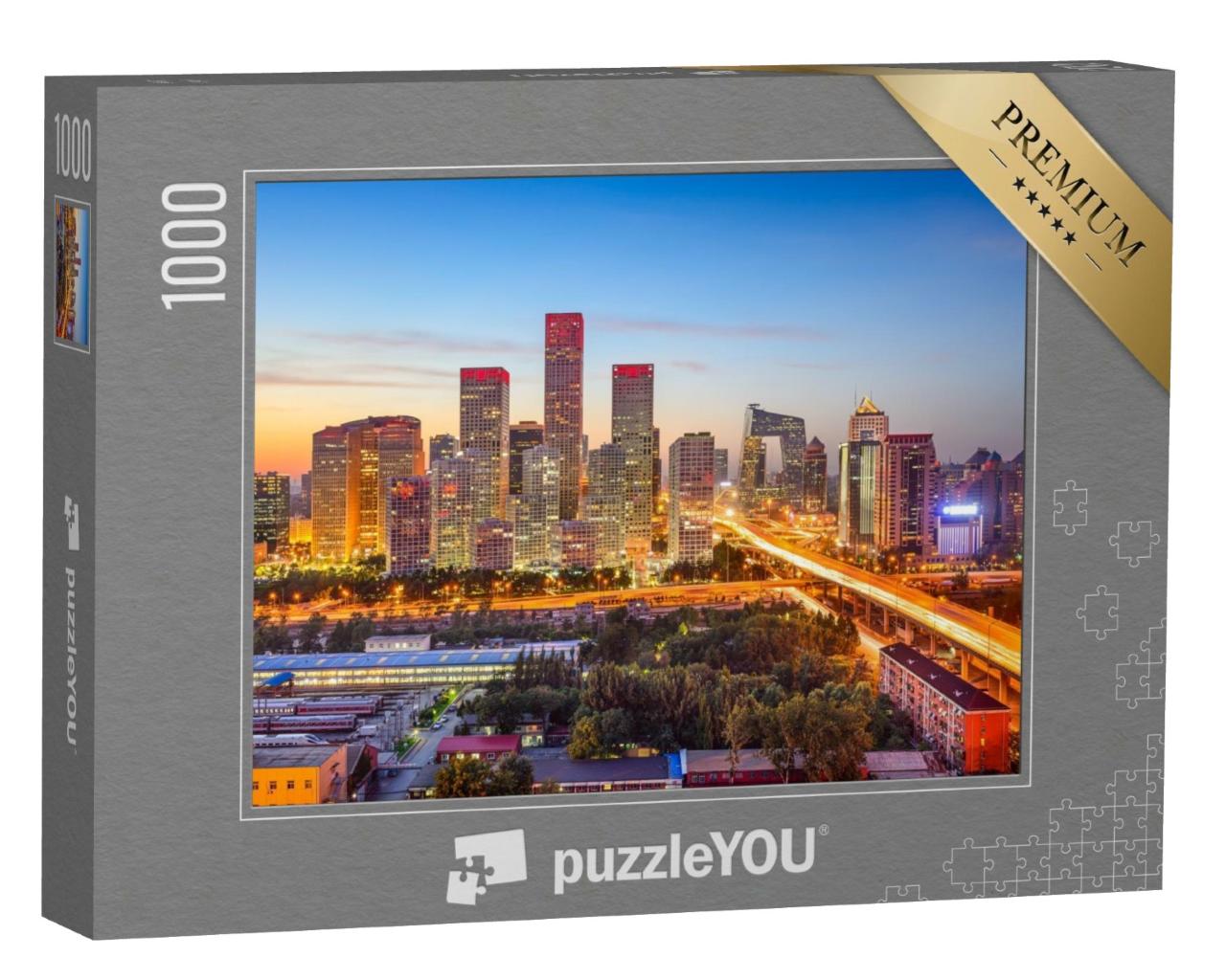 Puzzle de 1000 pièces « Skyline de Pékin au coucher du soleil »