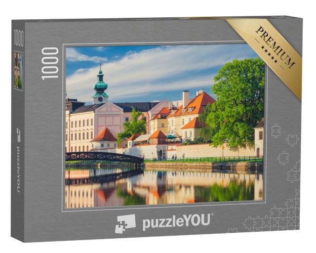 Puzzle de 1000 pièces « Coucher de soleil : vue de Budweis, République tchèque »