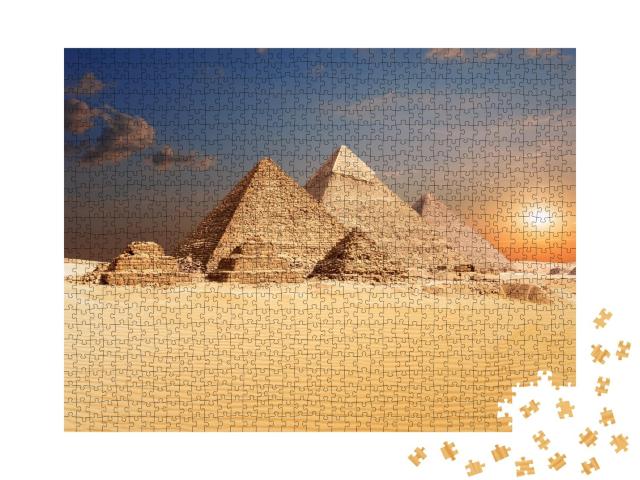 Puzzle de 1000 pièces « Célèbres pyramides égyptiennes de Gizeh »