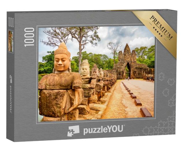 Puzzle de 1000 pièces « Sculptures à la porte sud d'Angkor Thom, Siem Reap, Cambodge »