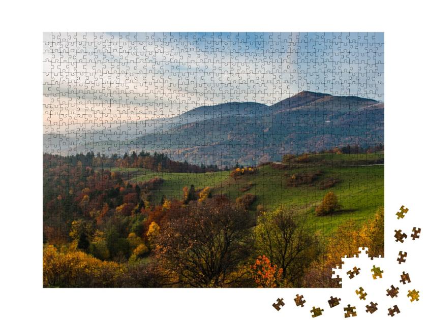 Puzzle de 1000 pièces « Paysage d'automne avec vue sur le Grand Ballon »