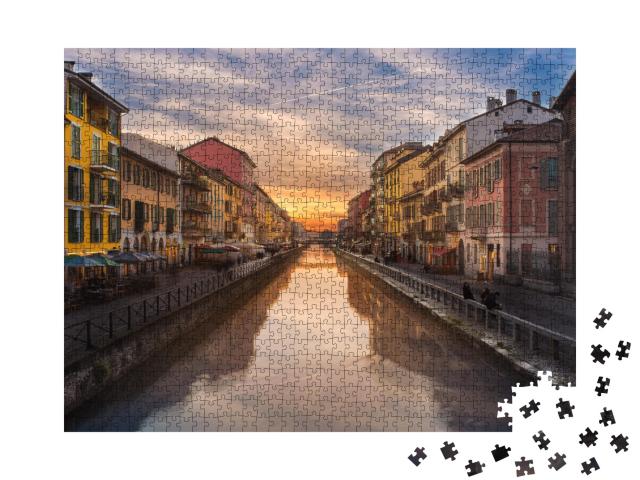 Puzzle de 1000 pièces « Canal Naviglio Grande, Milan, Italie »