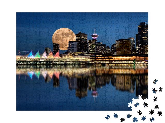 Puzzle de 1000 pièces « Parc Stanley la nuit, Vancouver »