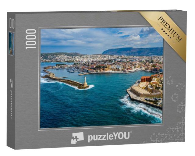 Puzzle de 1000 pièces « Vue panoramique d'en haut sur la ville de La Canée, île de Crète, Grèce »