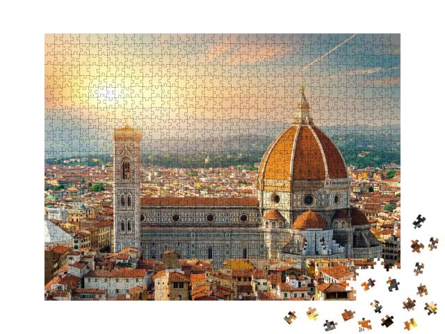 Puzzle de 1000 pièces « Vue de Florence et de la basilique de Sainte-Marie, Italie »