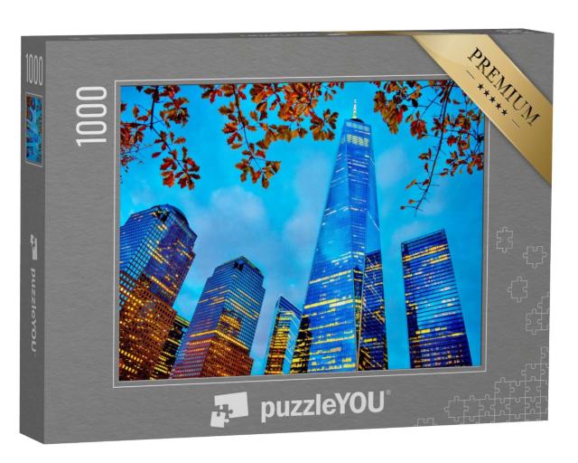 Puzzle de 1000 pièces « La Freedom Tower du One World Trade Center au crépuscule »