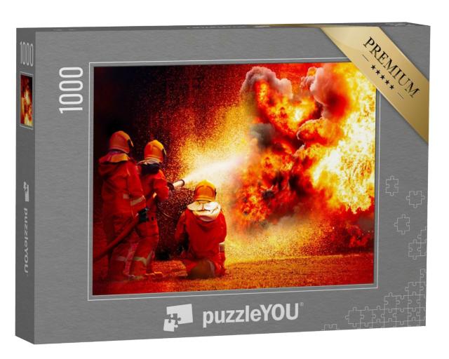 Puzzle de 1000 pièces « Les pompiers combattent une explosion »