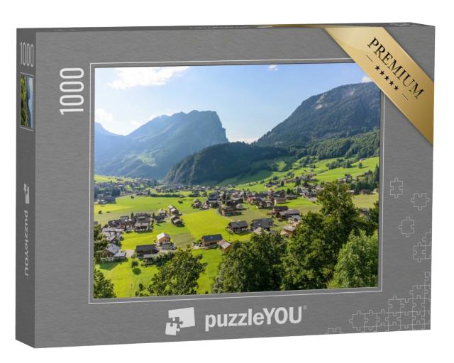 Puzzle de 1000 pièces « Vue panoramique sur Schoppernau, Vorarlberg, Autriche »