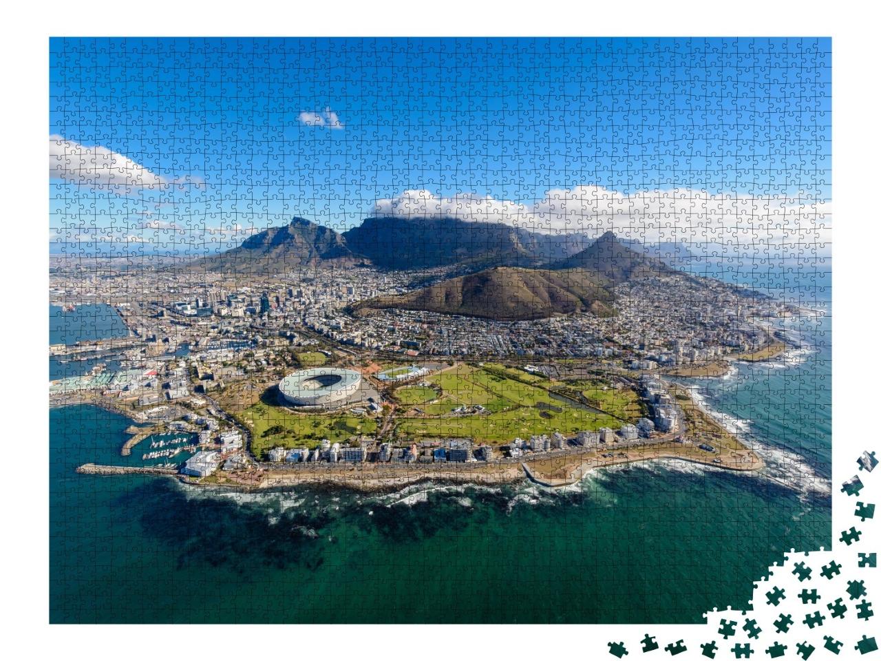Puzzle de 2000 pièces « Vue d'hélicoptère : vue aérienne de Cape Town, Afrique du Sud »