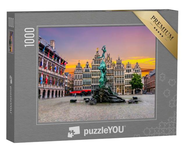 Puzzle de 1000 pièces « Fontaine de Brabo sur la place du marché dans le centre d'Anvers, Belgique »