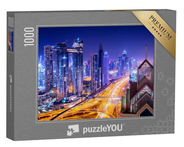 Puzzle de 1000 pièces « Le centre-ville de Dubaï la nuit »