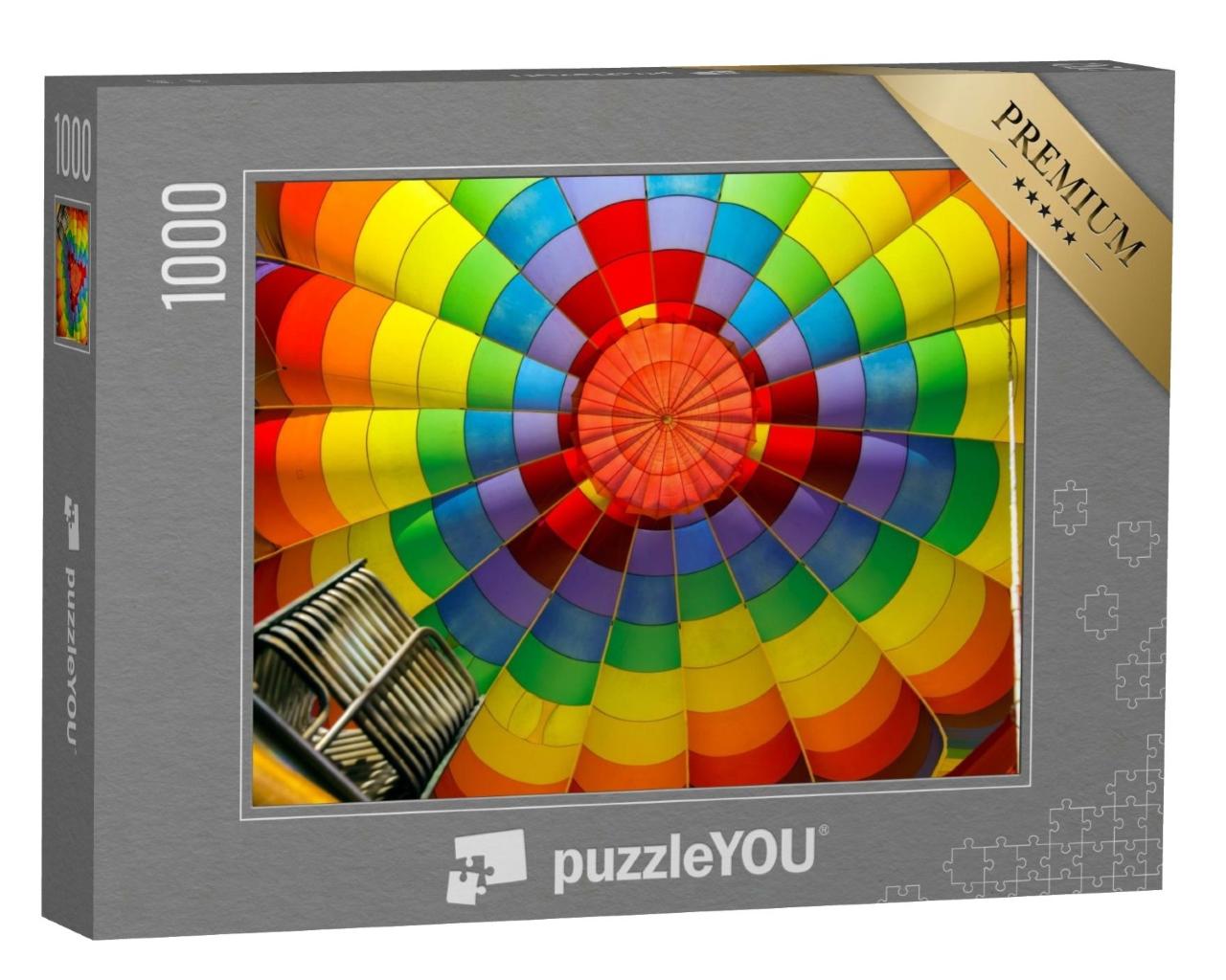Puzzle de 1000 pièces « Vue dans une montgolfière multicolore »