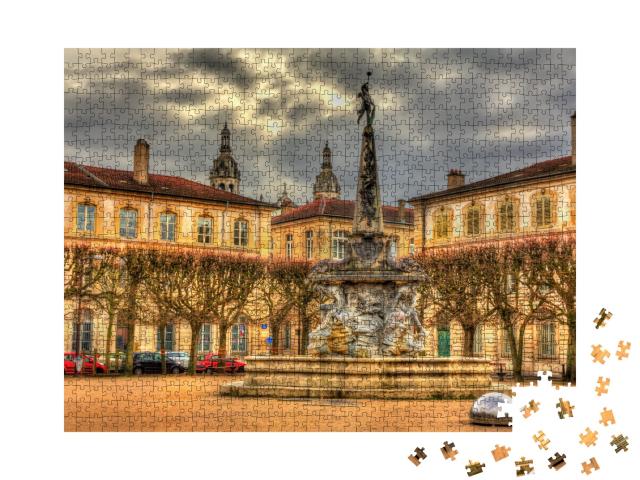 Puzzle de 1000 pièces « Place d'Alliance et sa fontaine - Nancy, France »