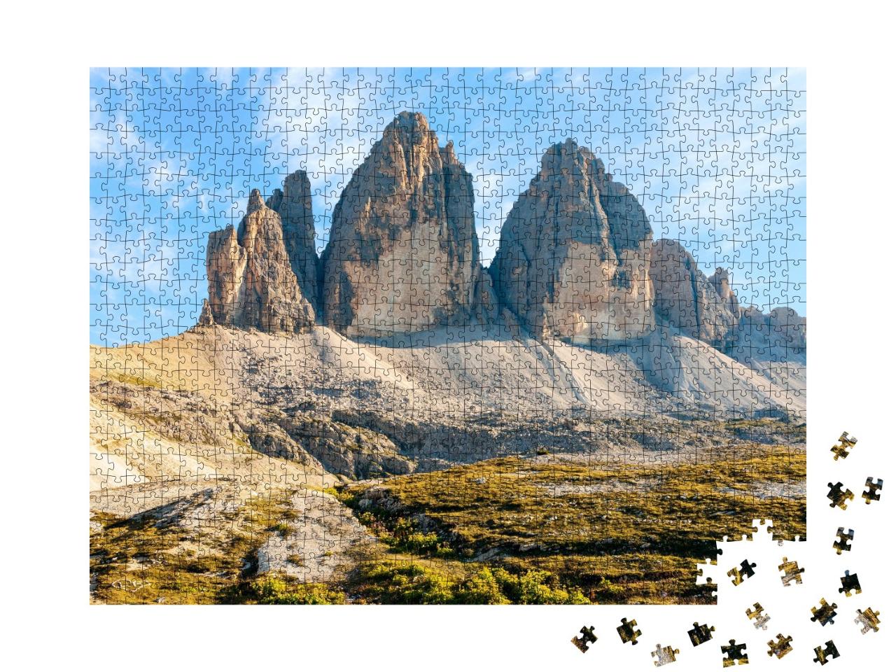 Puzzle de 1000 pièces « Les Trois Cimets le soir, Dolomites, Tyrol du Sud »