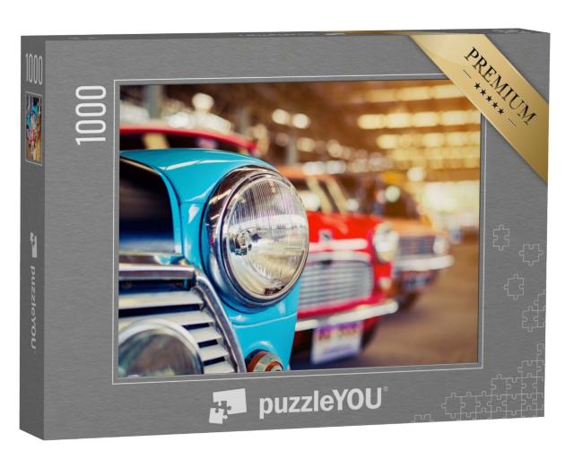 Puzzle de 1000 pièces « De magnifiques voitures anciennes en ligne »
