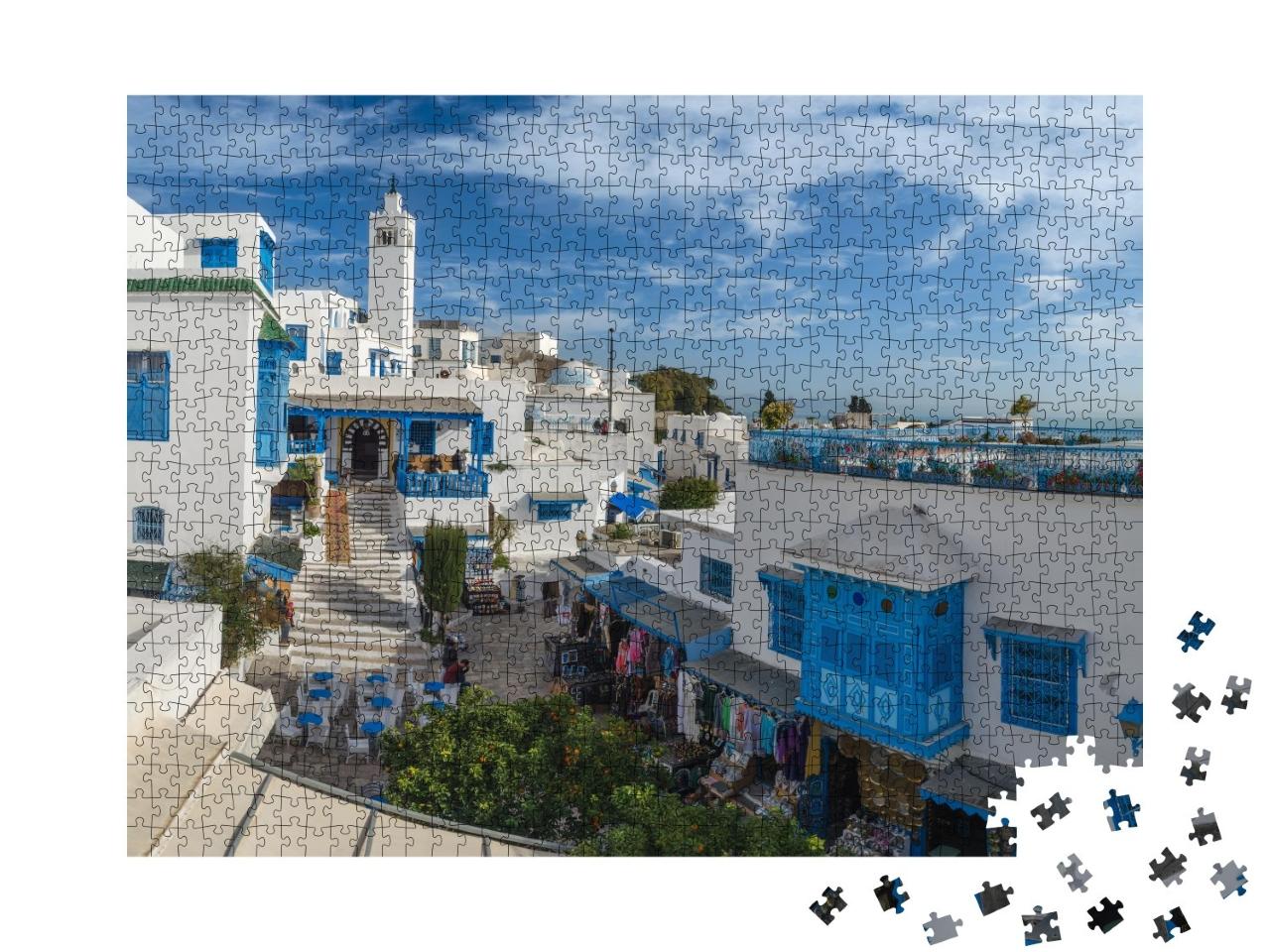 Puzzle de 1000 pièces « Belle vue sur Sidi Bou Said, Tunis, Tunisie »