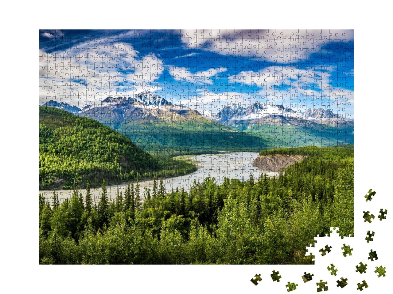 Puzzle de 1000 pièces « Les montagnes de Chugach à Alaka »