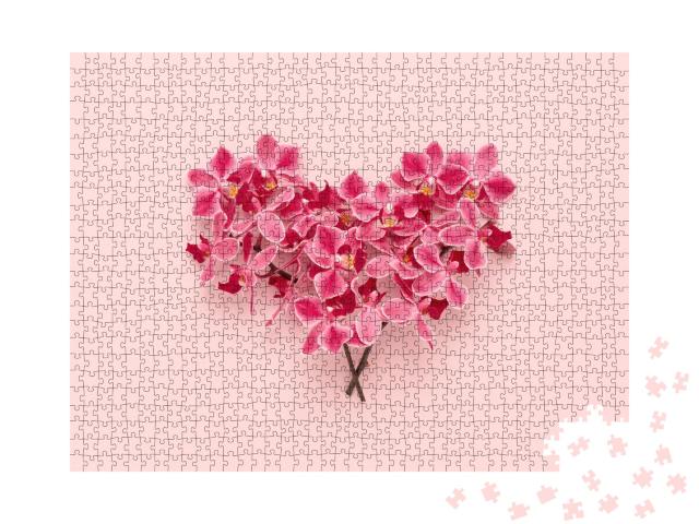 Puzzle de 1000 pièces « Un cœur d'orchidée »