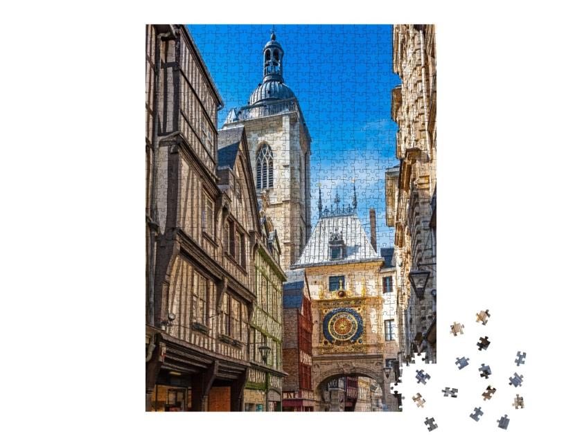 Puzzle de 1000 pièces « Rouen, Horloge ; Normandie, France »