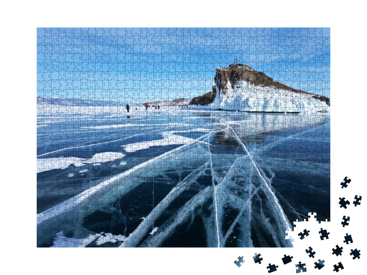 Puzzle de 1000 pièces « Lac Baïkal gelé au cap Horin-Irgi, Russie »