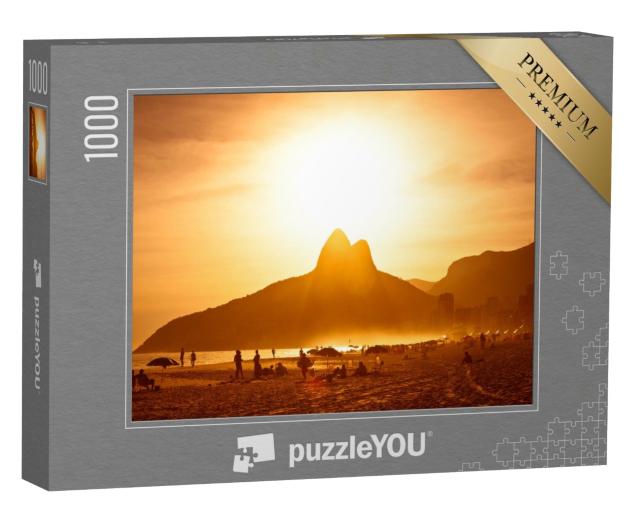 Puzzle de 1000 pièces « Coucher de soleil sur la plage d'Ipanema, Rio de Janeiro, Brésil »