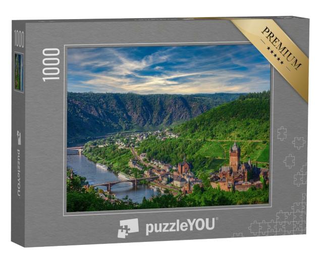 Puzzle de 1000 pièces « Ville et château de Cochem sur la Moselle en Allemagne »