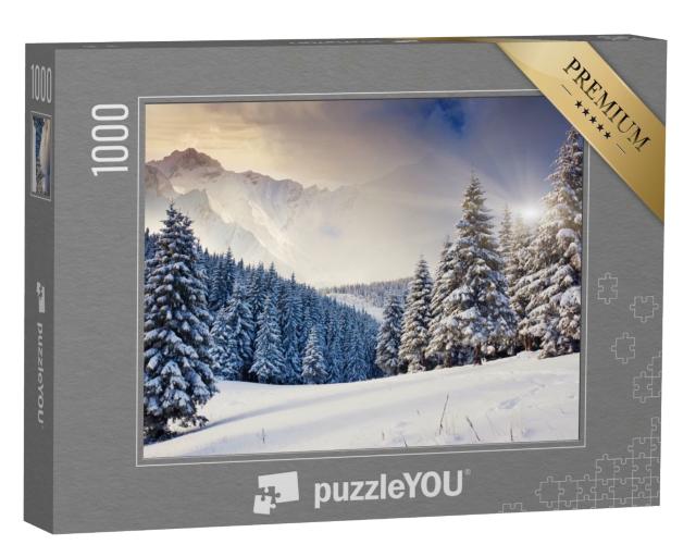 Puzzle de 1000 pièces « Fantastique paysage hivernal en soirée »