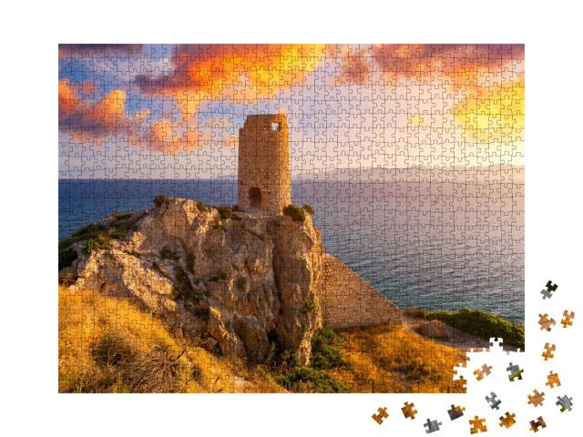 Puzzle de 1000 pièces « Torre del Prezzemolo, une ancienne tour côtière à Cagliari, Sardaigne, Italie »