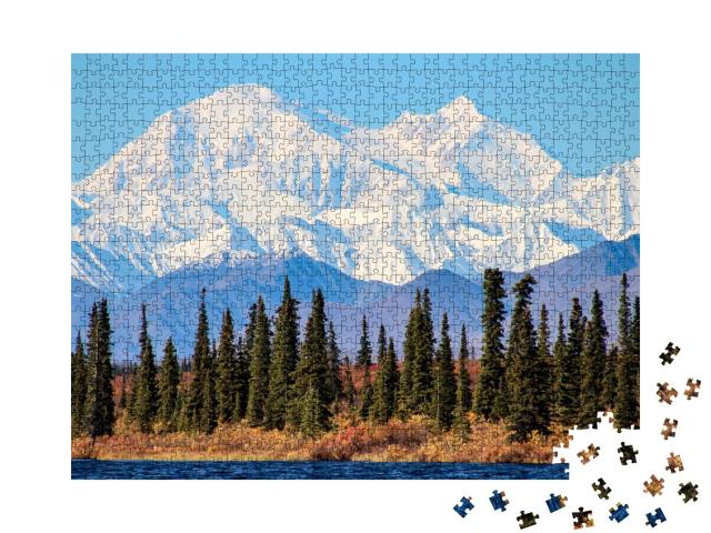 Puzzle de 1000 pièces « Denali, le plus haut sommet d'Amérique du Nord, Alaska »