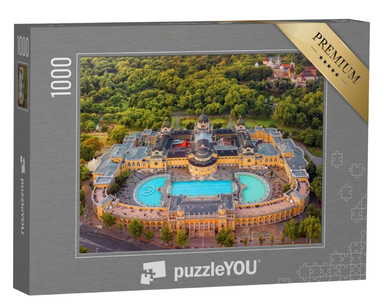Puzzle de 1000 pièces « Vue aérienne d'un bain thermal à Budapest, Hongrie, Europe »